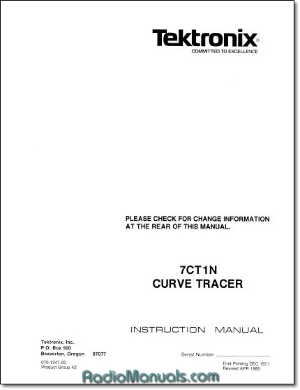 Tektronix 7CT1N Instruction Manual - Click Image to Close